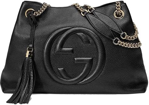 gucci borsa e snickers nere|Gucci leather shoulder bag.